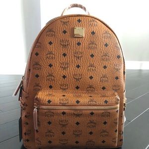 MCM Cognac Side Stark Backpack